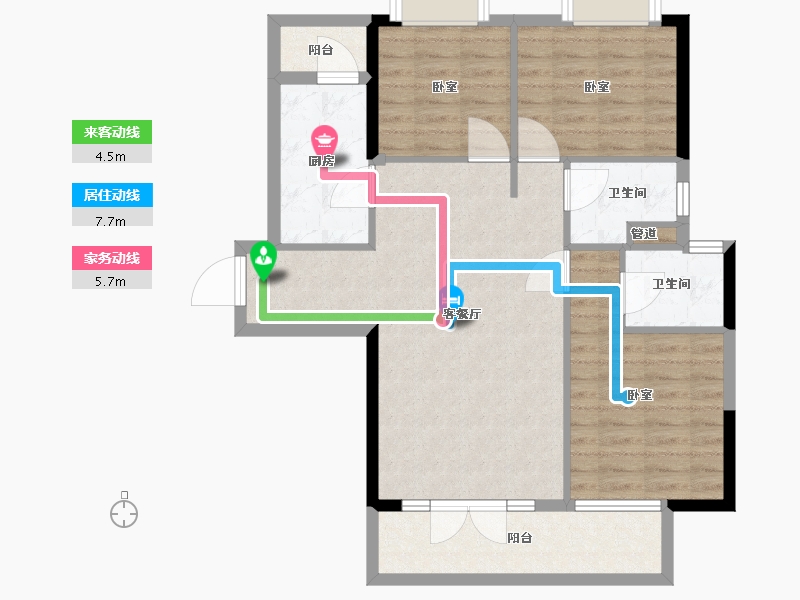 湖北省-武汉市-信基丽池澜湾-86.00-户型库-动静线