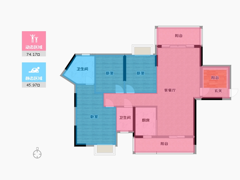 湖南省-湘潭市-银港国际-108.31-户型库-动静分区