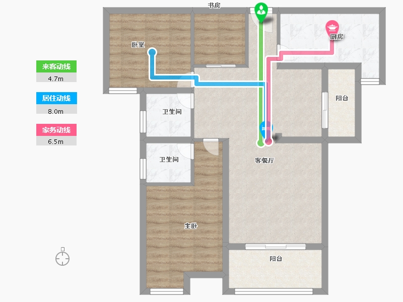 湖北省-黄冈市-麻城恒泰名仕公馆-82.19-户型库-动静线