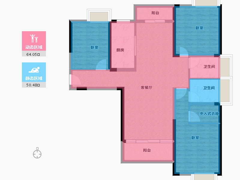 湖北省-黄冈市-皇家翡翠湾-102.00-户型库-动静分区