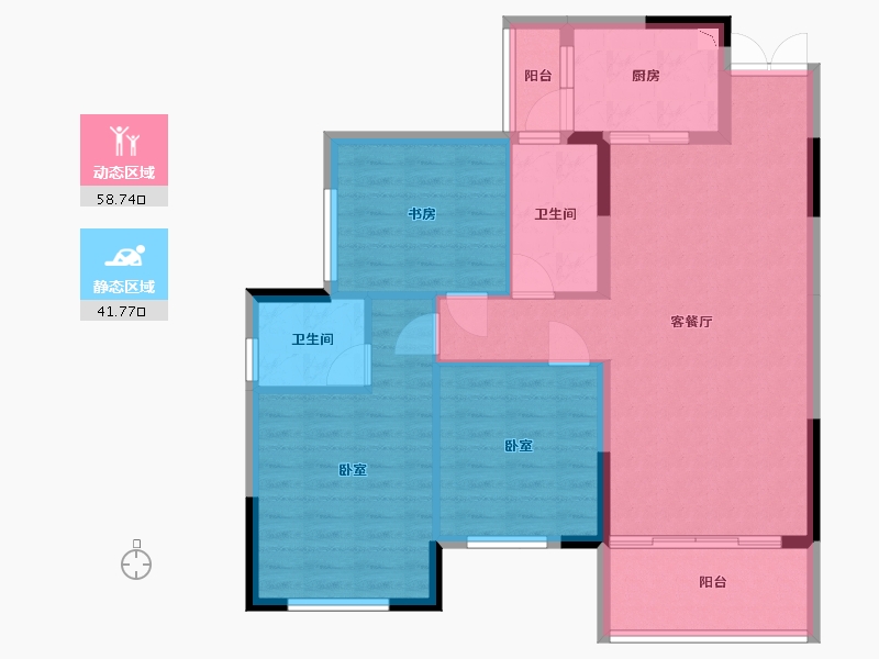 湖北省-宜昌市-金鼎豪庭-90.53-户型库-动静分区