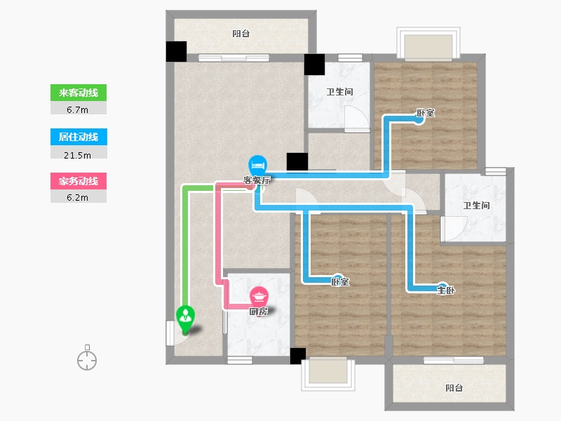 湖北省-武汉市-九坤新城壹号御府-96.77-户型库-动静线