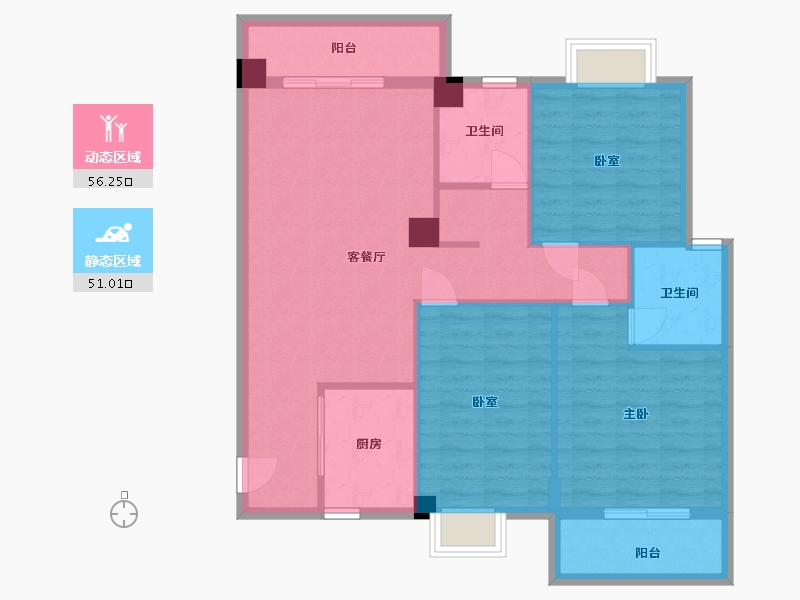 湖北省-武汉市-九坤新城壹号御府-96.77-户型库-动静分区