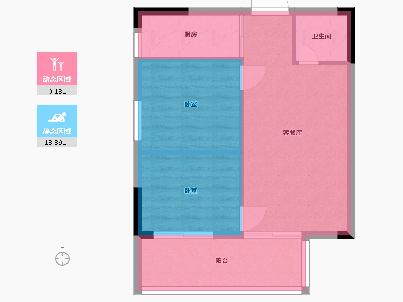 湖北省-宜昌市-CAZ天玺 天阁-53.72-户型库-动静分区