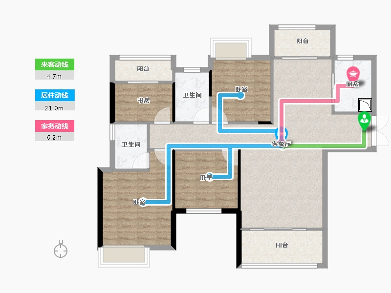 湖南省-株洲市-华晨神农府-100.93-户型库-动静线