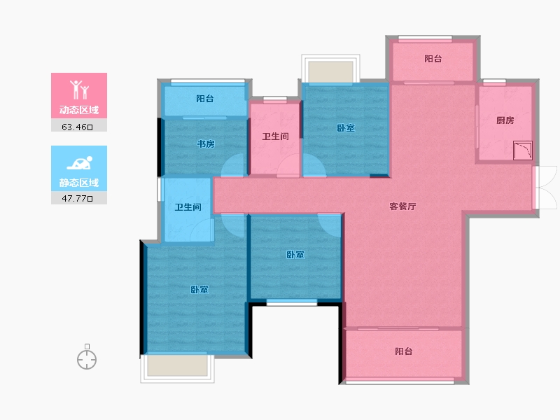 湖南省-株洲市-华晨神农府-100.93-户型库-动静分区