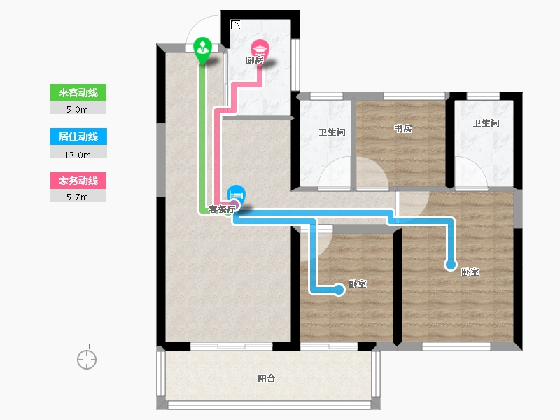 湖北省-襄阳市-滨江正荣府-84.01-户型库-动静线