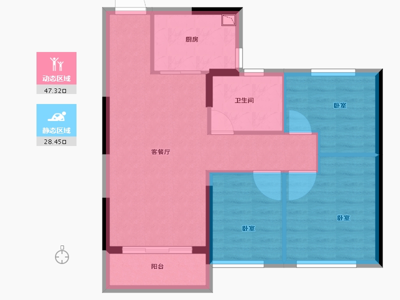 湖北省-黄冈市-武汉恒大世纪梦幻城-68.00-户型库-动静分区