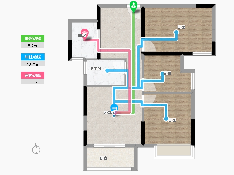 湖北省-襄阳市-湖北交投颐和华府-82.00-户型库-动静线