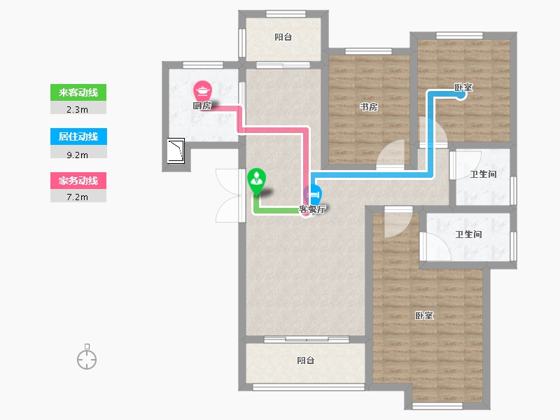 河南省-驻马店市-鼎盛悦公馆-109.00-户型库-动静线