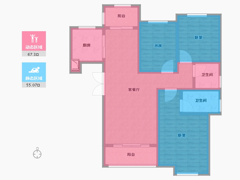 河南省-驻马店市-鼎盛悦公馆-109.00-户型库-动静分区