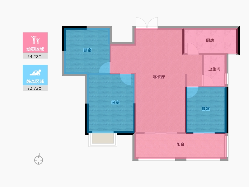 湖南省-株洲市-学府港湾二期-79.65-户型库-动静分区