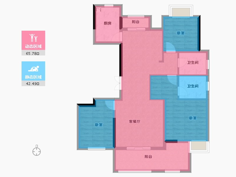 湖北省-孝感市-隆盛华廷-96.40-户型库-动静分区