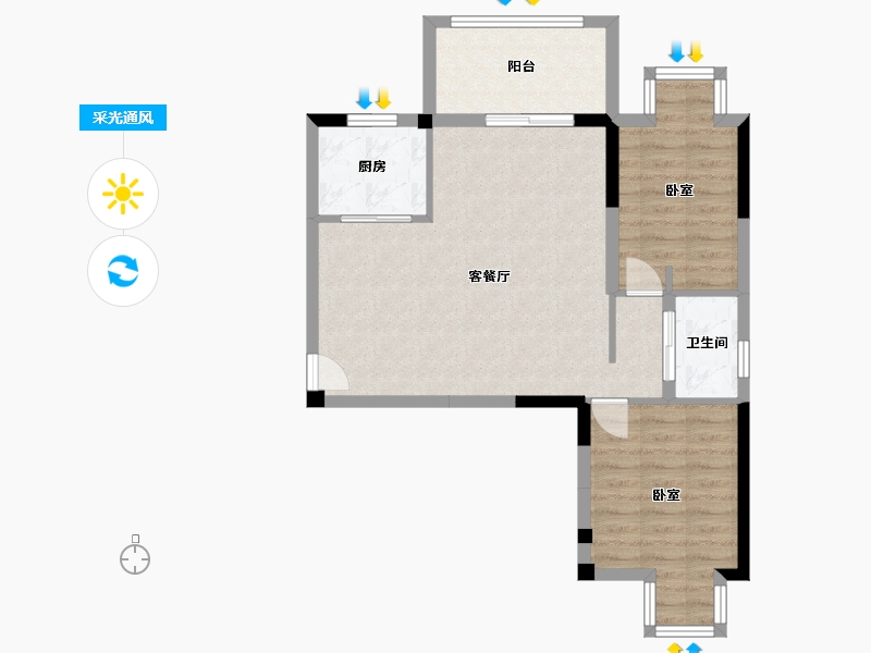 湖北省-襄阳市-盛唐国际-71.19-户型库-采光通风