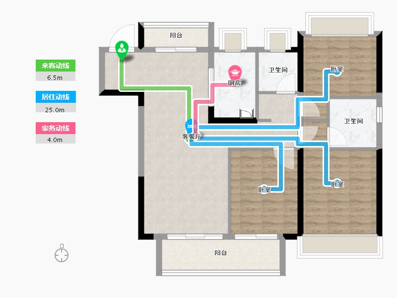 湖北省-武汉市-金科桃湖美镇-96.00-户型库-动静线