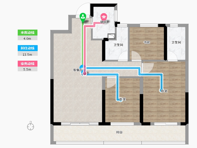 湖北省-孝感市-星河郡-92.28-户型库-动静线