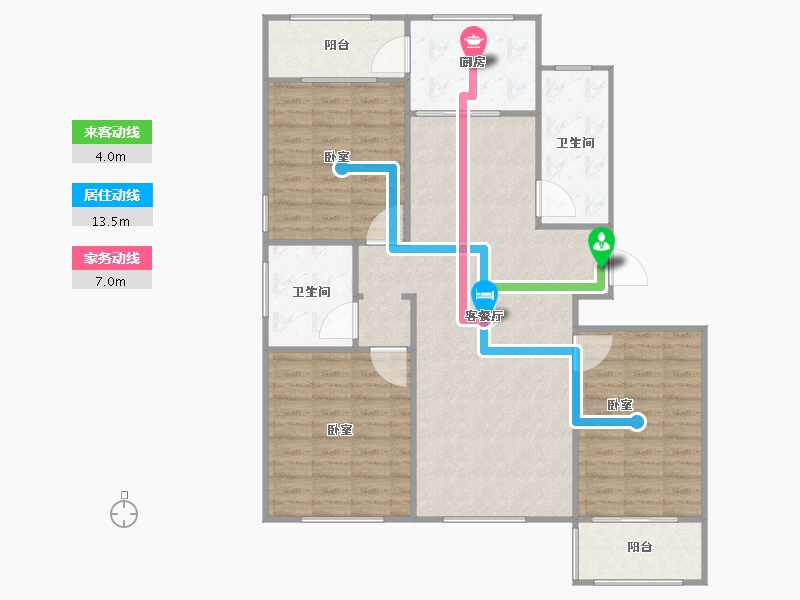 山东省-潍坊市-银河花园C区二期-111.00-户型库-动静线