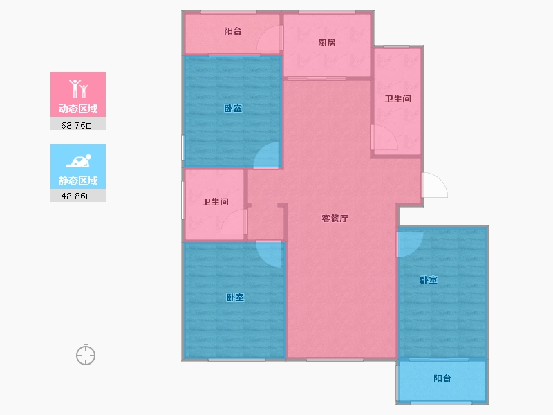 山东省-潍坊市-银河花园C区二期-111.00-户型库-动静分区