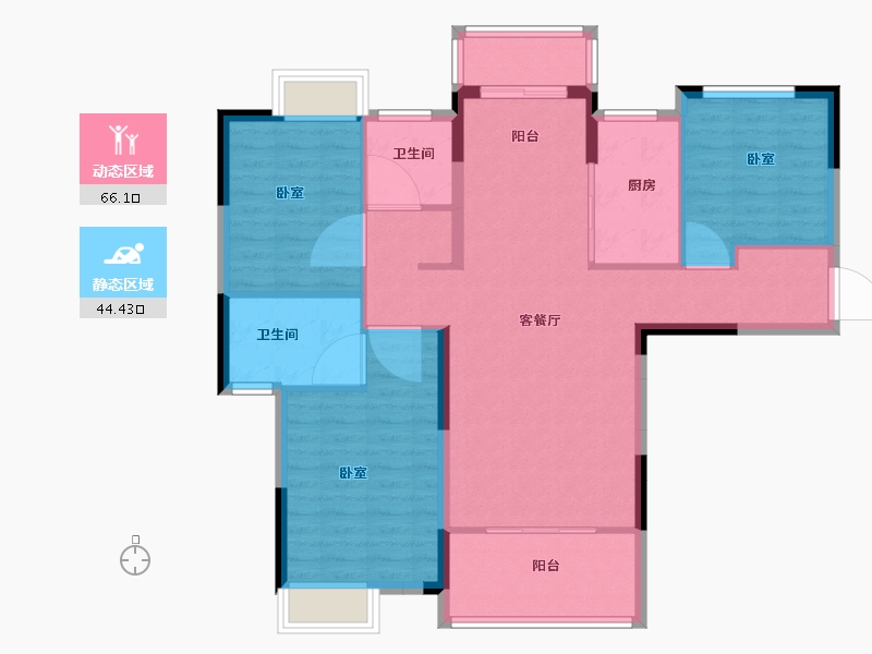 湖北省-襄阳市-湖北交投颐和华府-100.00-户型库-动静分区