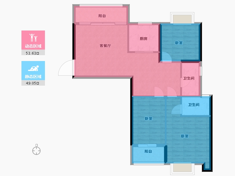 湖北省-黄石市-黄石文鑫城玺-93.00-户型库-动静分区