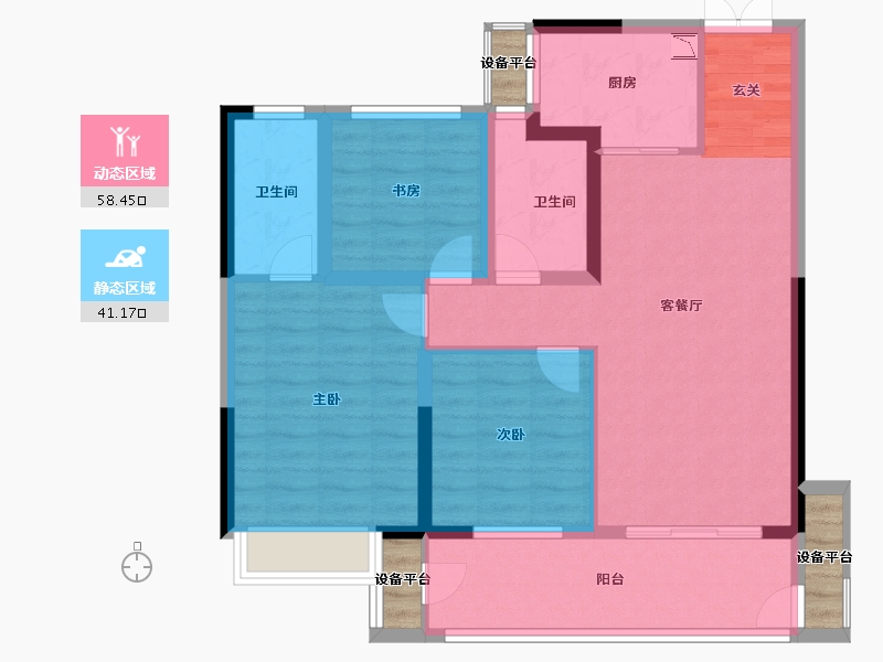 江苏省-常州市-孟河嘉宏MOOCstar星光城-92.78-户型库-动静分区