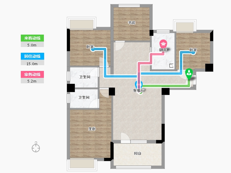 湖北省-武汉市-华星龙腾国际-97.91-户型库-动静线