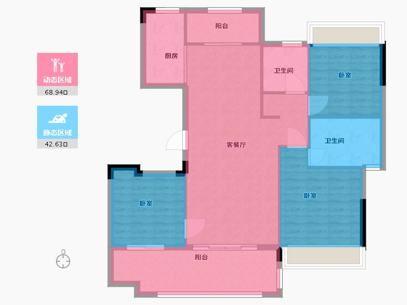 湖南省-衡阳市-耀江·西湖湾-102.00-户型库-动静分区