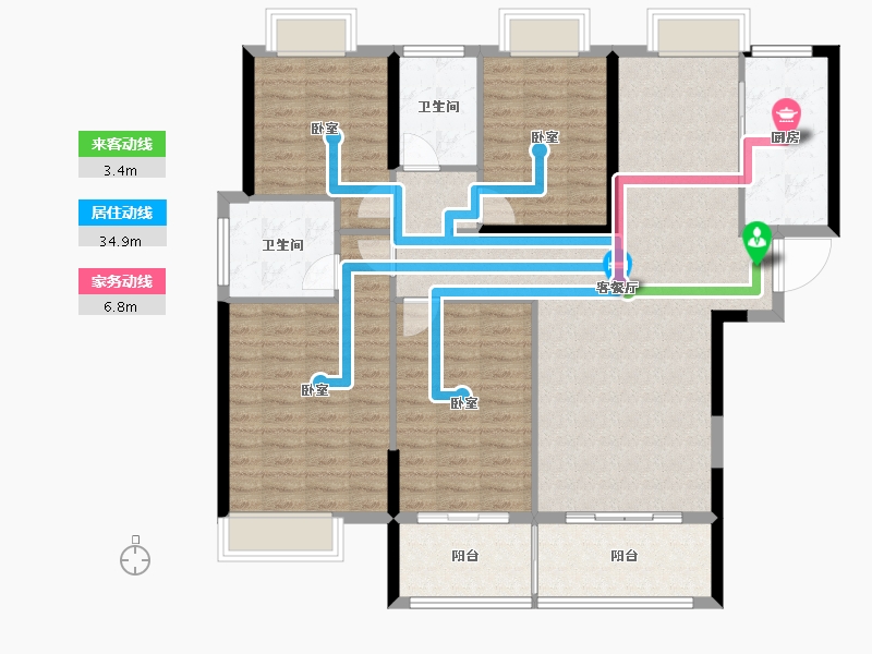 湖北省-襄阳市-民发星悦里-124.08-户型库-动静线