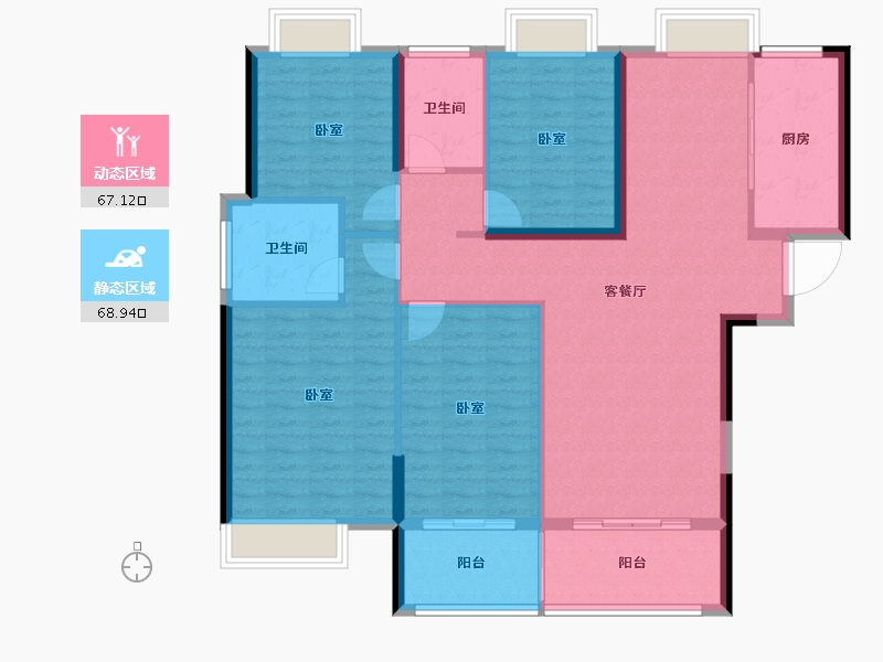 湖北省-襄阳市-民发星悦里-124.08-户型库-动静分区