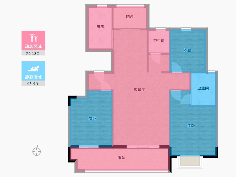 山东省-临沂市-元沃·御景苑-103.98-户型库-动静分区