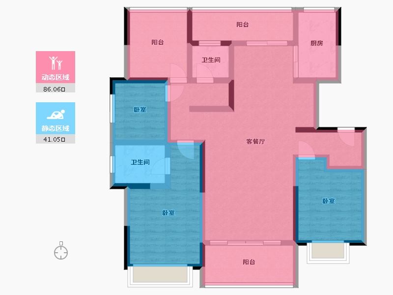 江苏省-苏州市-金辉•浅湾雅苑-112.01-户型库-动静分区