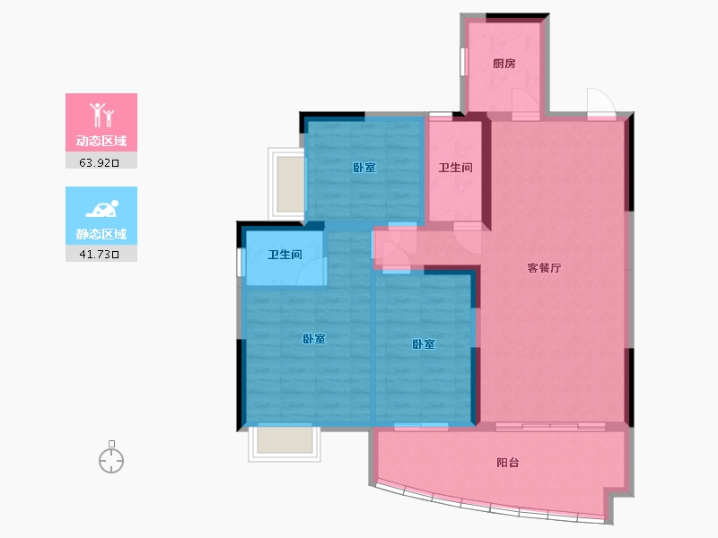 湖南省-湘潭市-银港国际-95.10-户型库-动静分区