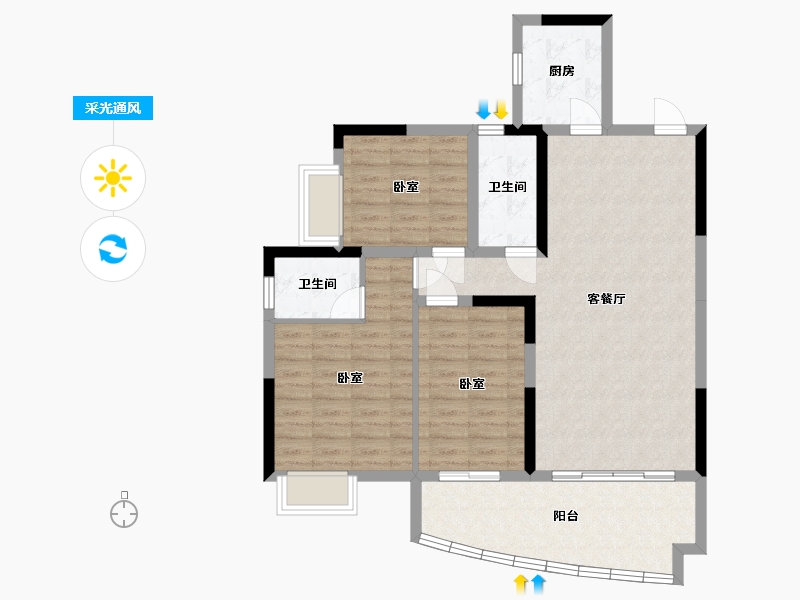 湖南省-湘潭市-银港国际-95.10-户型库-采光通风