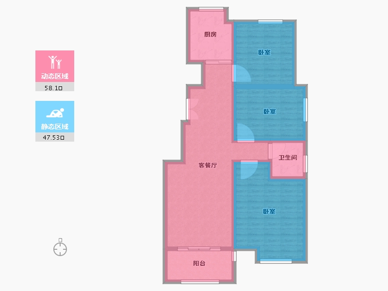 河南省-驻马店市-鼎盛悦公馆-94.46-户型库-动静分区