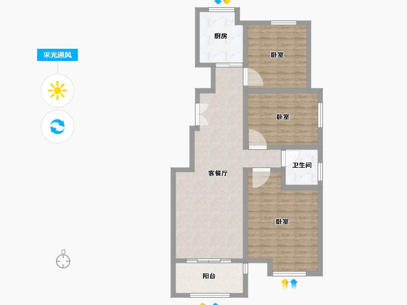 河南省-驻马店市-鼎盛悦公馆-94.46-户型库-采光通风