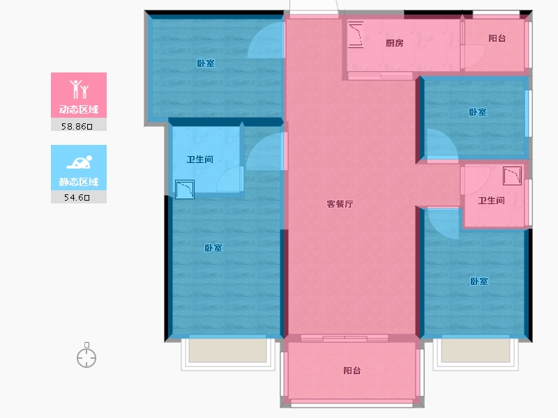 广东省-佛山市-顺德碧桂园桂澜山-101.00-户型库-动静分区