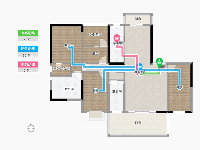 湖北省-宜昌市-CAZ天玺 天阁-144.18-户型库-动静线