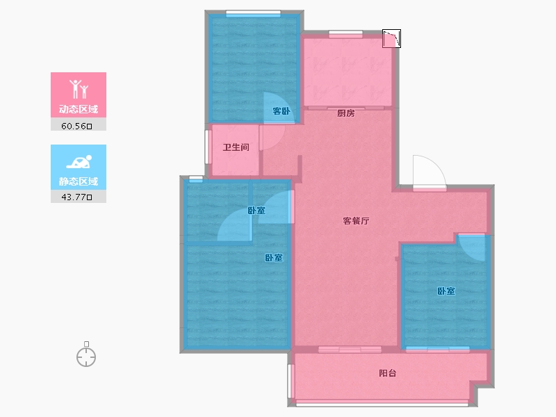 湖北省-黄石市-黄石保利时代-94.00-户型库-动静分区