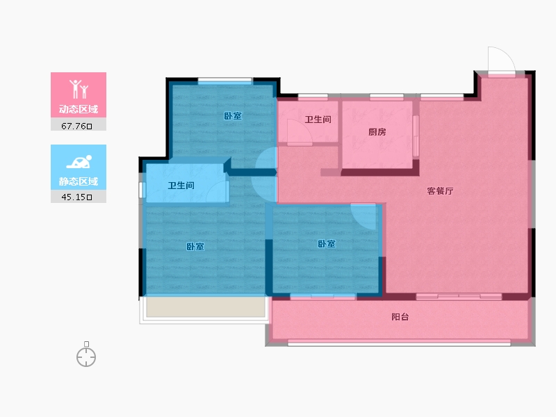 湖北省-黄冈市-升华·翡翠公馆-101.71-户型库-动静分区