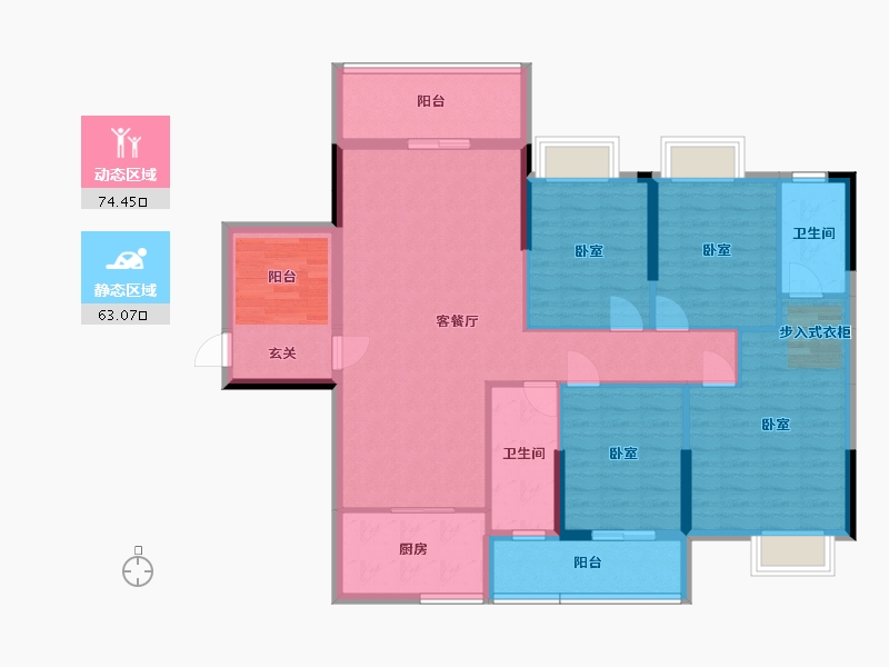 湖南省-湘潭市-银港国际-123.83-户型库-动静分区