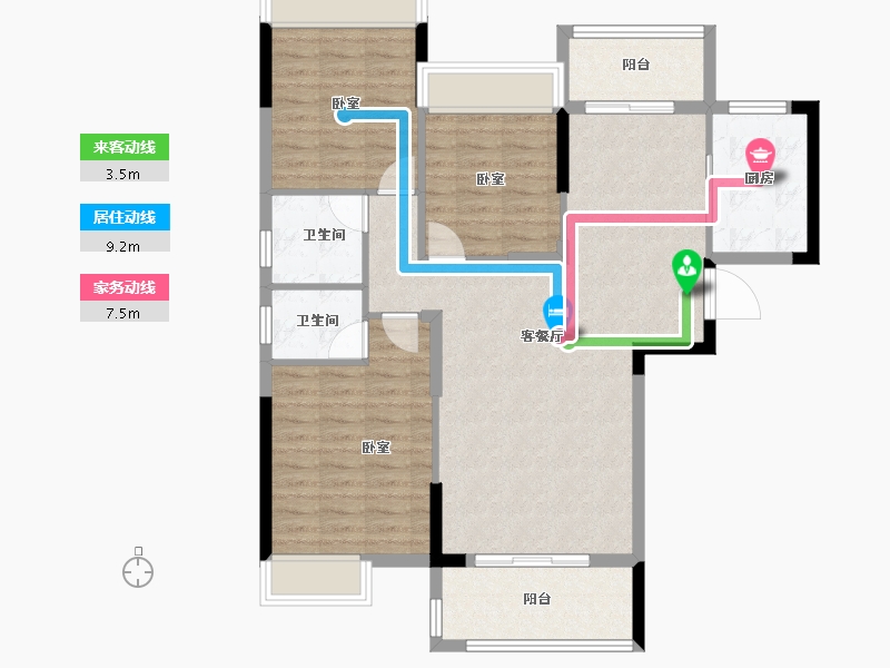 湖北省-黄冈市-凤凰景苑-98.89-户型库-动静线