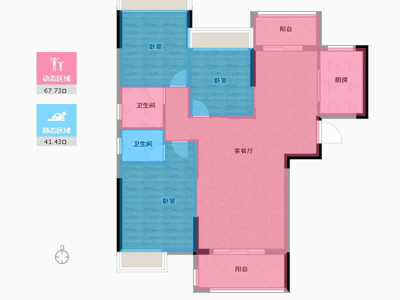 湖北省-黄冈市-凤凰景苑-98.89-户型库-动静分区