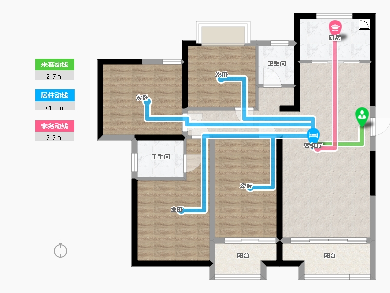 安徽省-蚌埠市-尚达·新天地-98.32-户型库-动静线