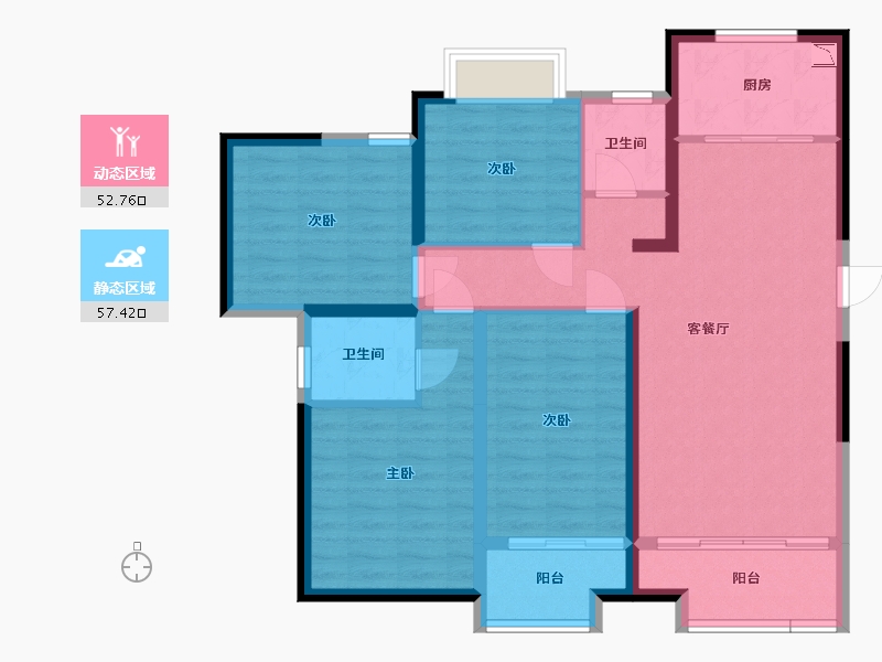 安徽省-蚌埠市-尚达·新天地-98.32-户型库-动静分区