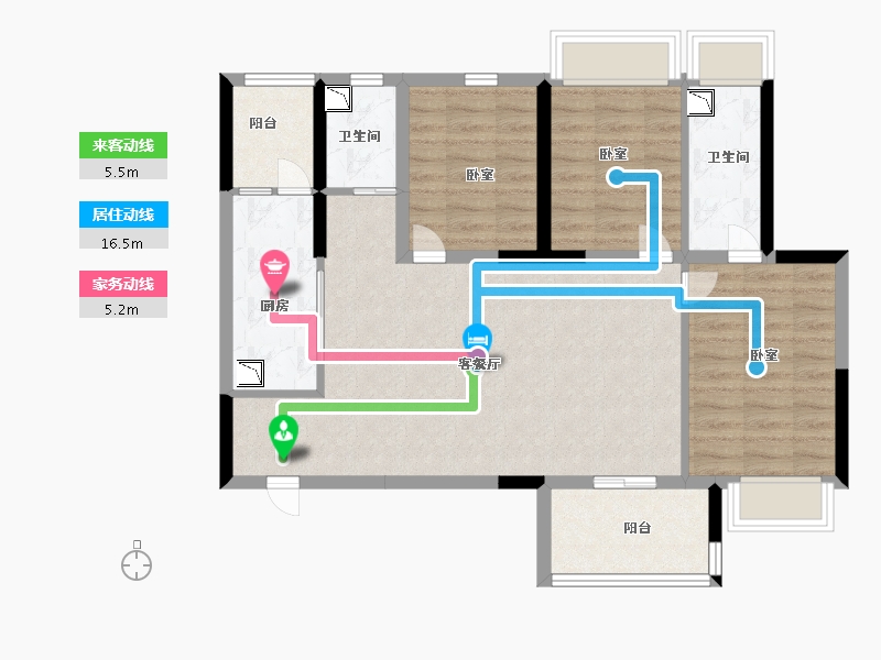 广东省-佛山市-顺德碧桂园桂澜山-86.21-户型库-动静线