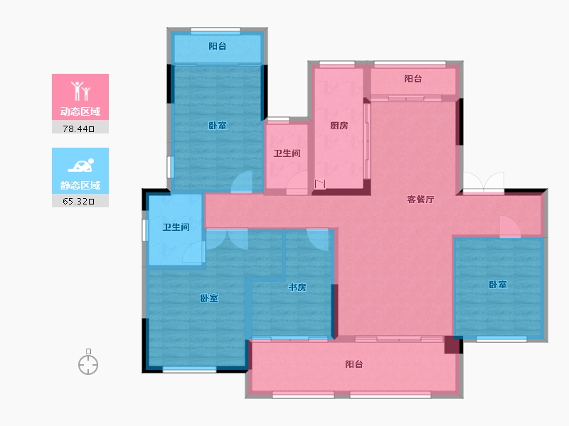 湖北省-宜昌市-金鼎豪庭-130.58-户型库-动静分区