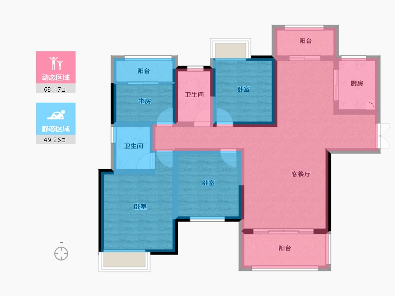 湖南省-株洲市-华晨神农府-98.93-户型库-动静分区