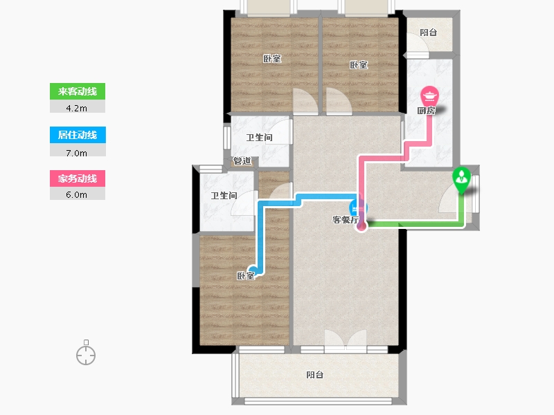 湖北省-武汉市-信基丽池澜湾-86.00-户型库-动静线