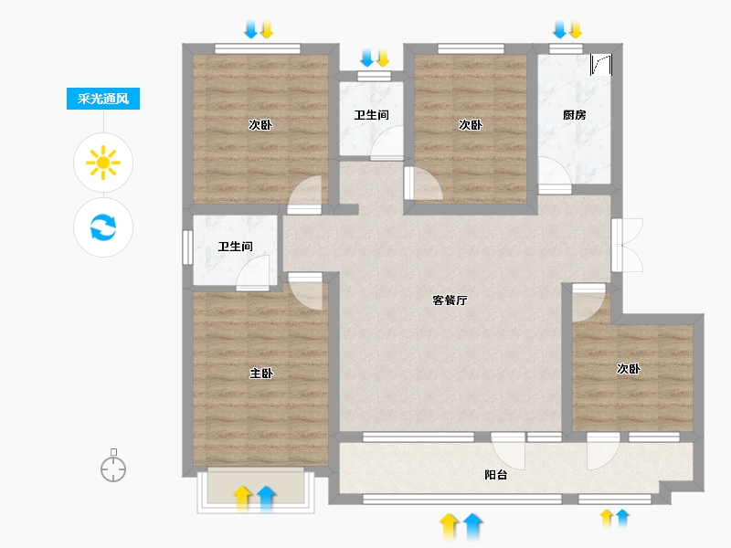 山东省-潍坊市-大观天下-97.19-户型库-采光通风