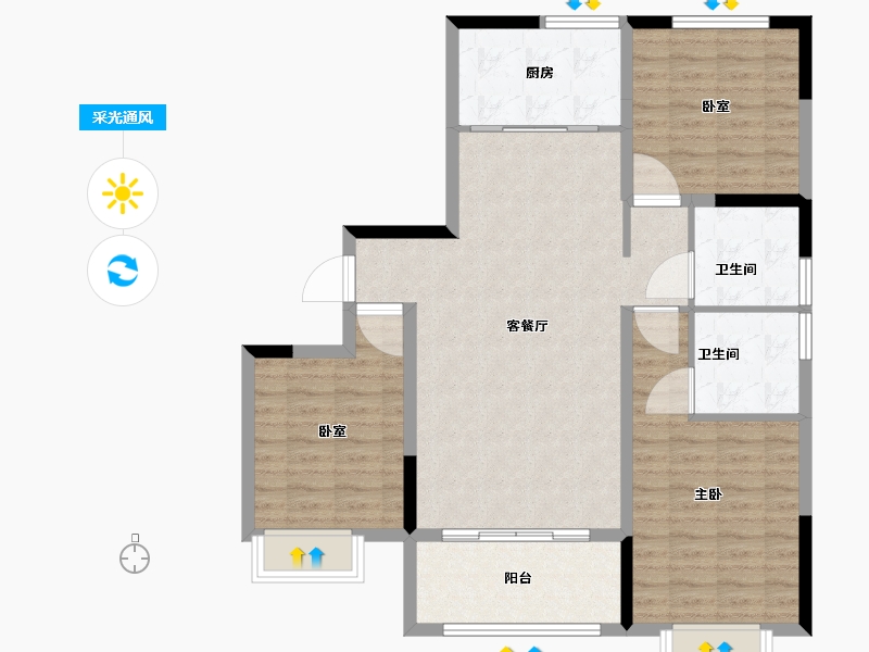 河南省-许昌市-襄城瑞贝卡新天下-101.01-户型库-采光通风